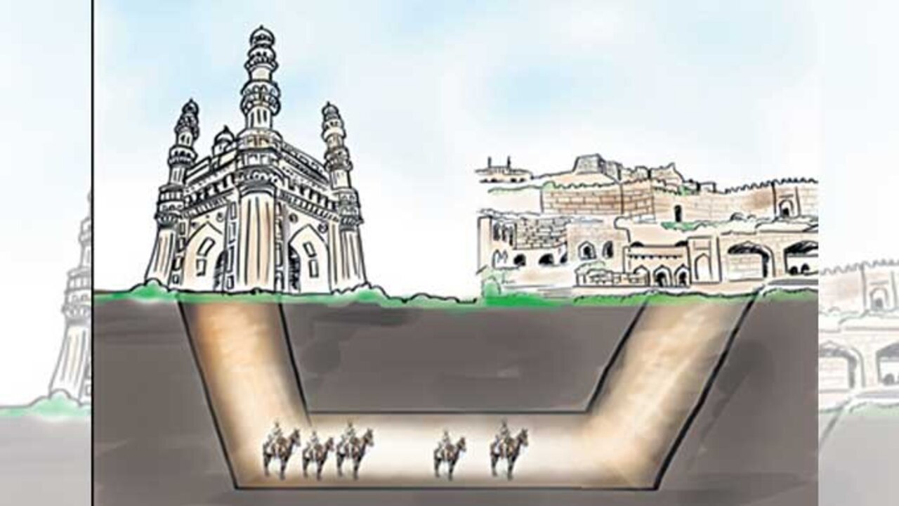 Charminar-Golconda tunnel: Hyderabad’s favorite rumor resurfaces Bunker found. Charminar-Golconda tunnel: Hyderabad’s favorite rumor resurfaces Bunker found.